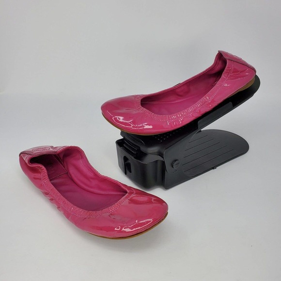 Tory Burch Womens Eddie Ballet Flats Patent Leather Pink Size 7.5 - Picture 1 of 4